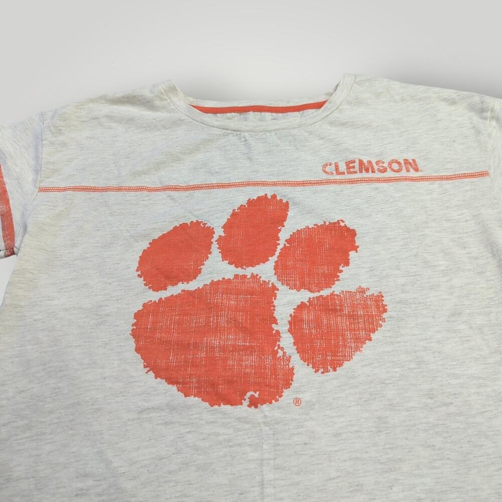 Clemson University Coliseum NCAA T-Shirt Heather Cream Women's L